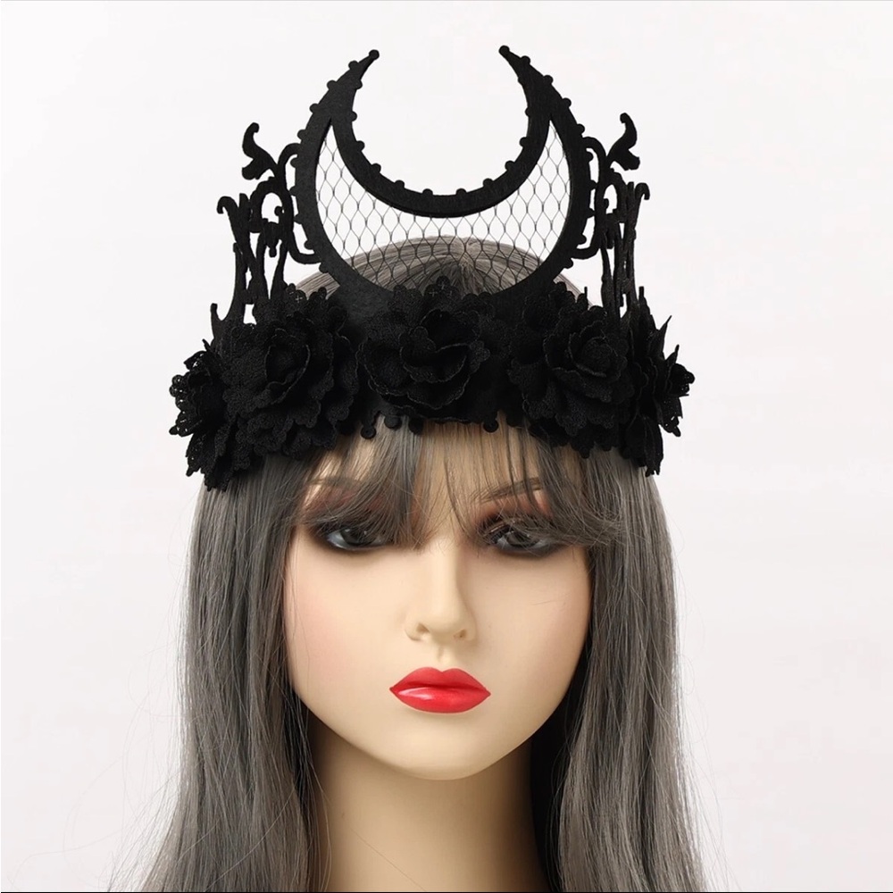 Gothic black moon florals headband queen
Crown, cosplay, halloween costume